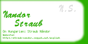 nandor straub business card